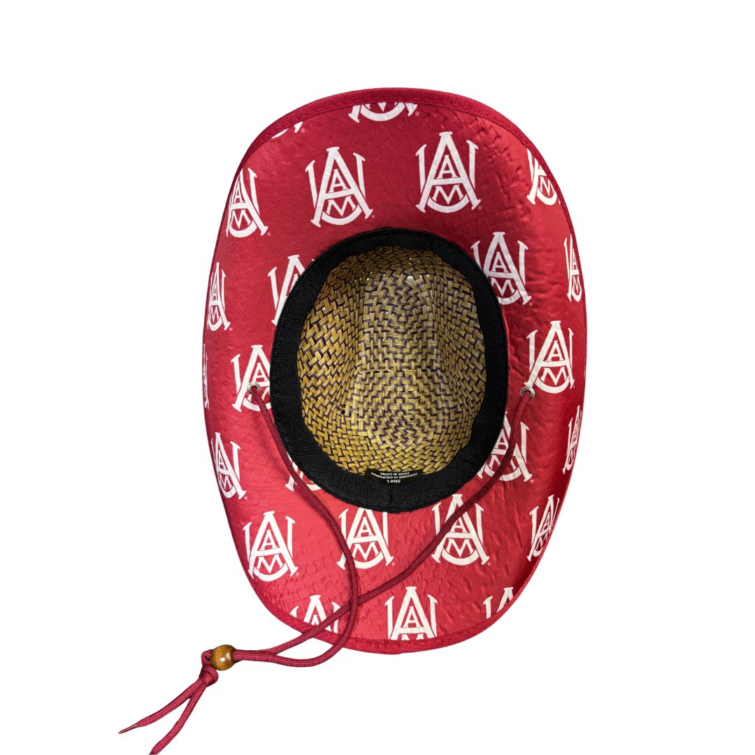 Alabama A&M University (AAMU) Straw Cowboy Hat with Strap Winters Industries