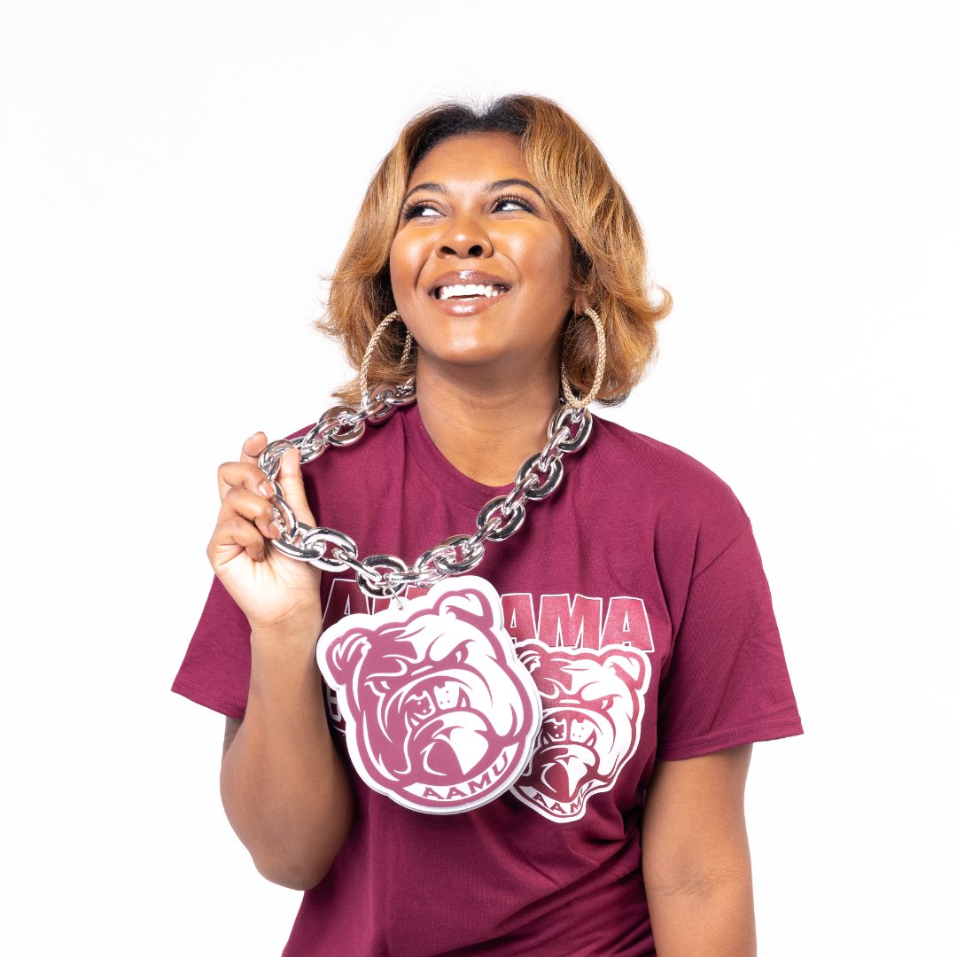 Alabama A&M University HBCU Big Chain Necklace with 3D Foam Pendant