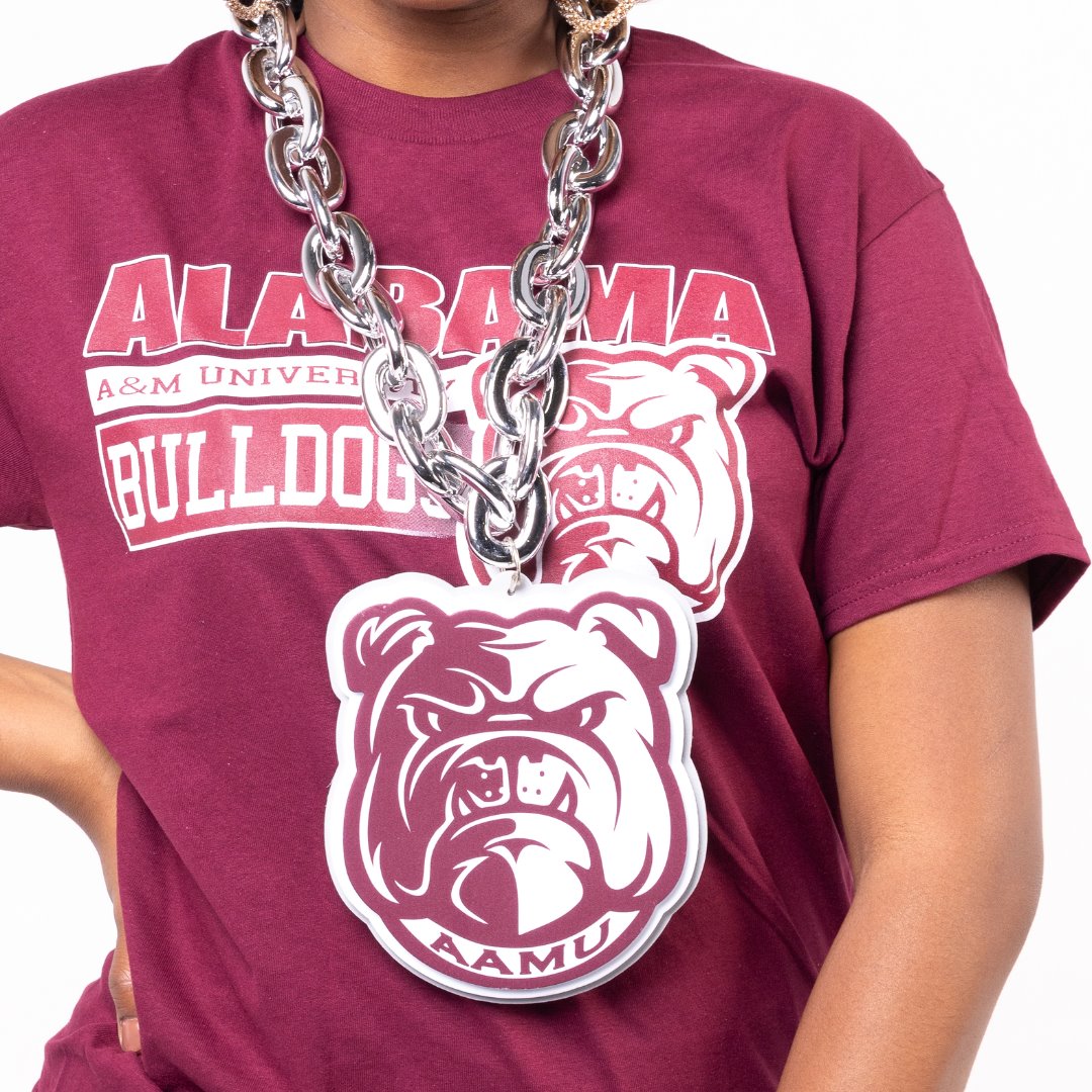 Alabama A&M University HBCU Big Chain Necklace with 3D Foam Pendant