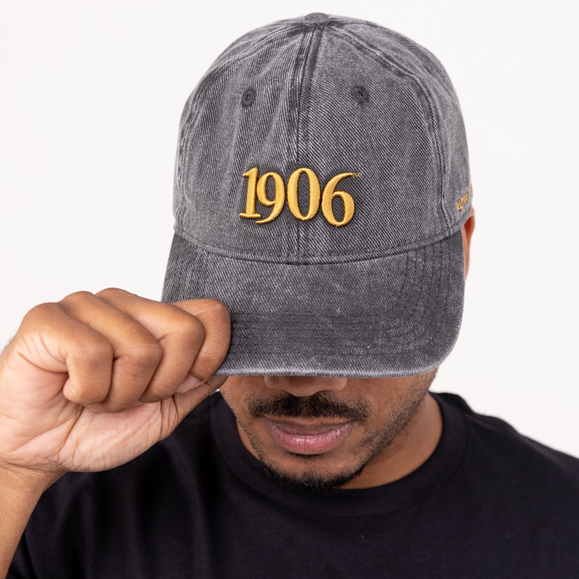 Alpha Phi Alpha 1906 Acid Washed Vintage Denim 3D Embroidered Cap Winters Industries by Fully Promoted Mesquite