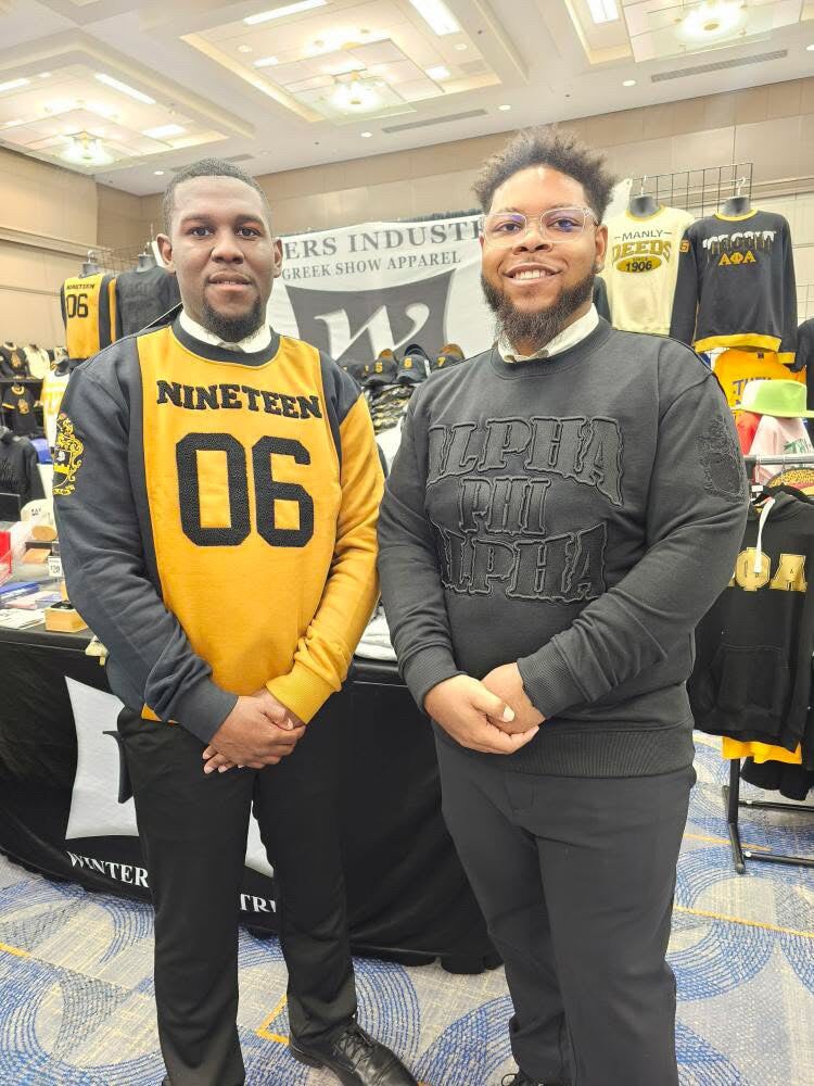 Alpha Phi Alpha Black on Black Crewneck Sweater Winters Industries