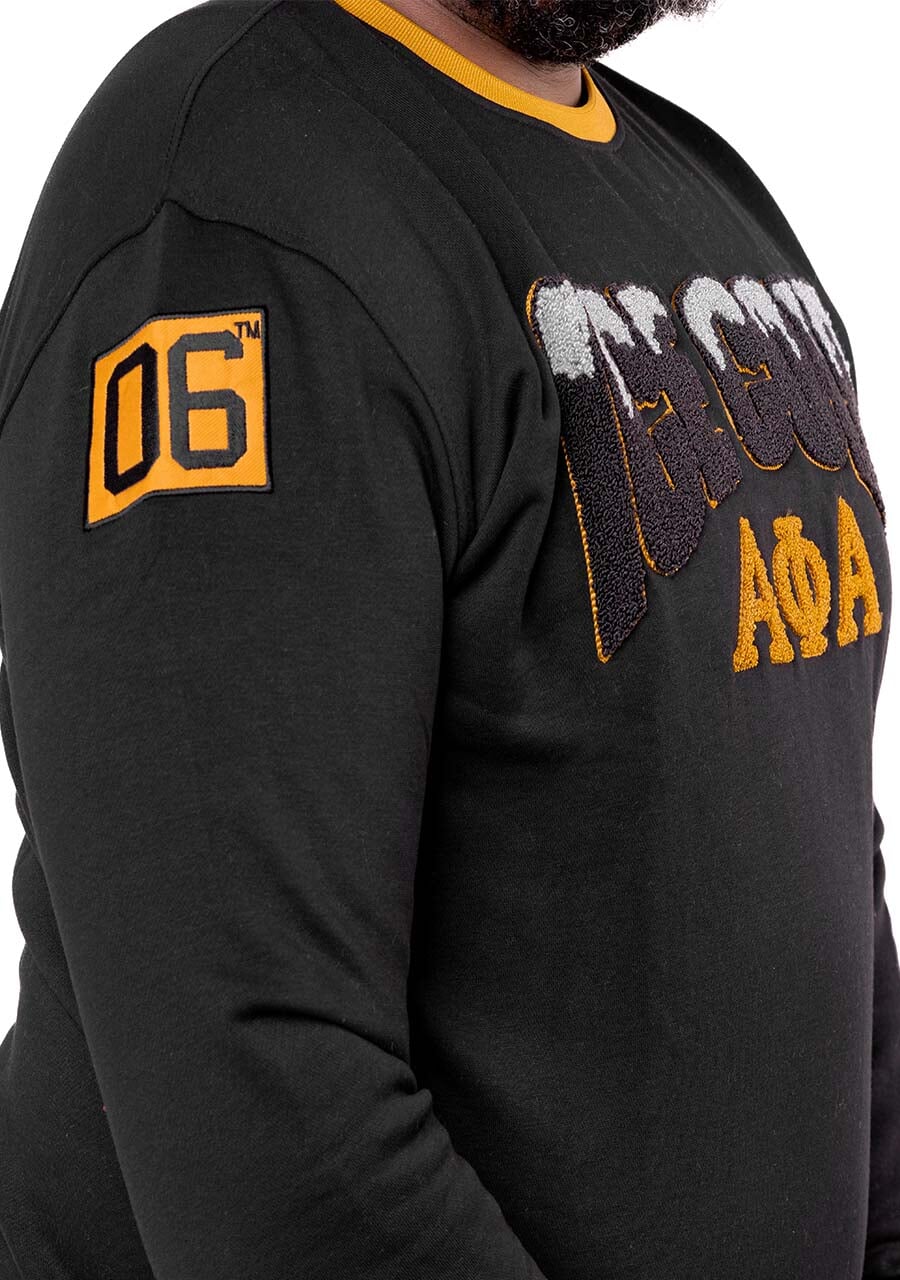 Alpha Phi Alpha "ICE COLD" Chenille Sweater Black