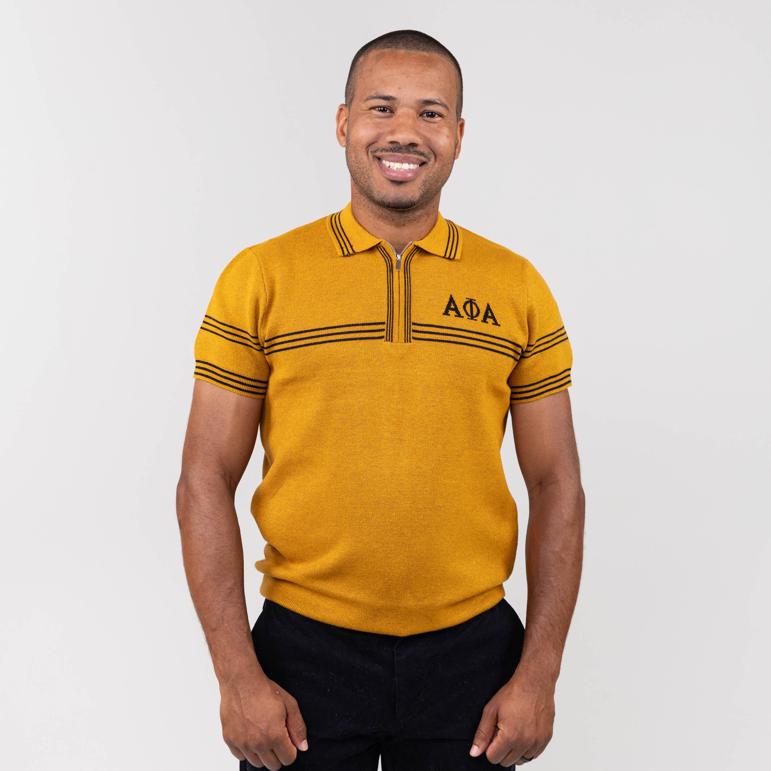 Alpha Phi Alpha Knitted Polo Gold Winters Industries