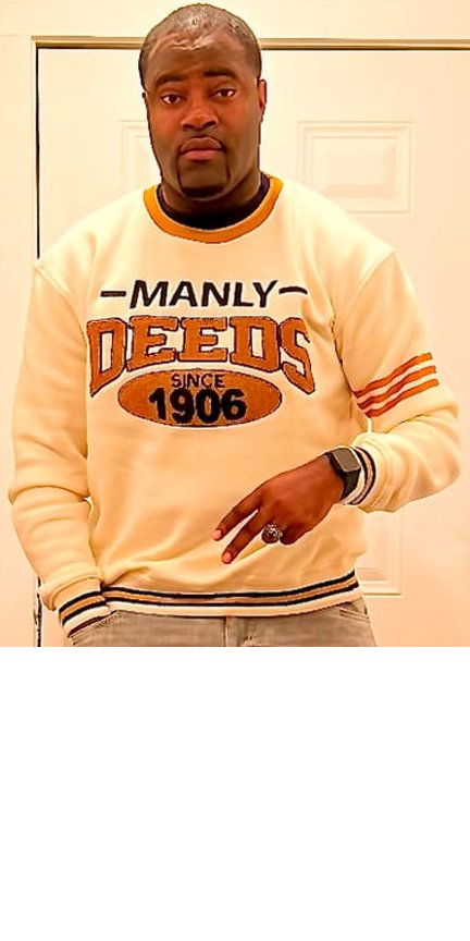 Alpha Phi Alpha "MANLY DEEDS" Chenille Sweater Cream
