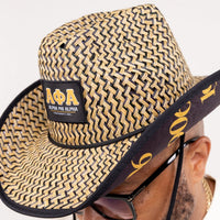 Alpha Phi Alpha Straw Cowboy Hat with Strap Winters Industries