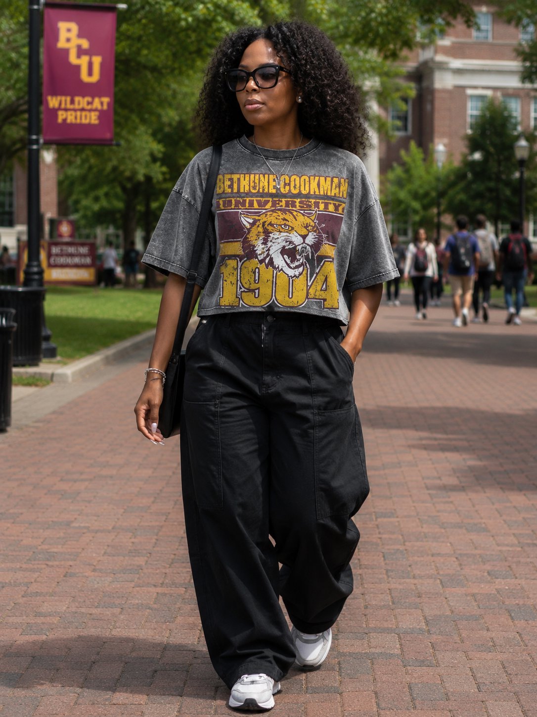 Bethune Cookman Acid Wash Box Tee Winters Industries