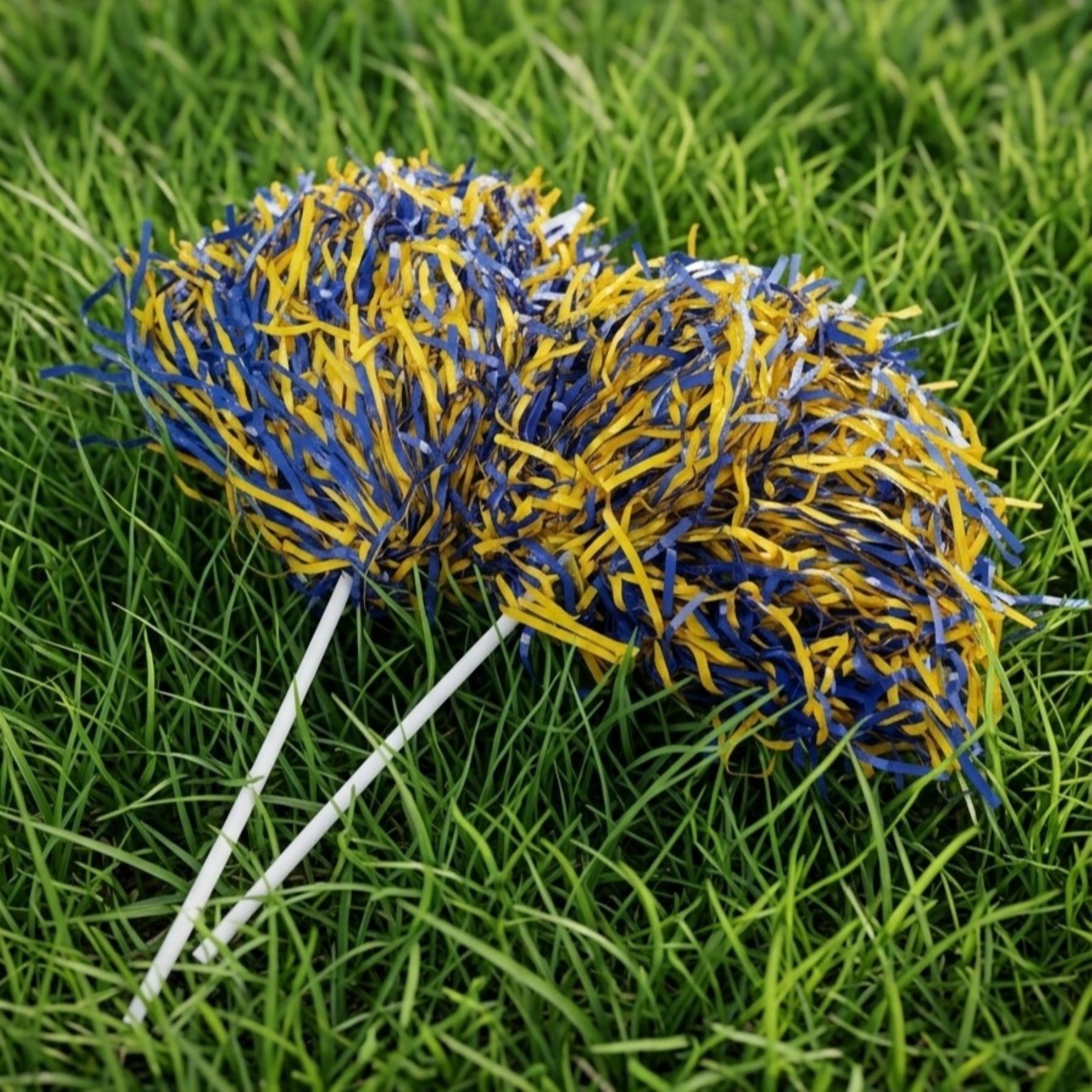 Blue and Gold Game Day Pom Poms
