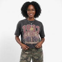 Delta "Intelligence is the Torch of Wisdom" Oversized Acid Wash Box Tee Black Winters Industries