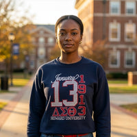 Delta Sigma Theta Bling and Rhinestone "January 13 1913 Howard University Sweatshirt / Tshirt Shirts Winters Industries by Fully Promoted Mesquite