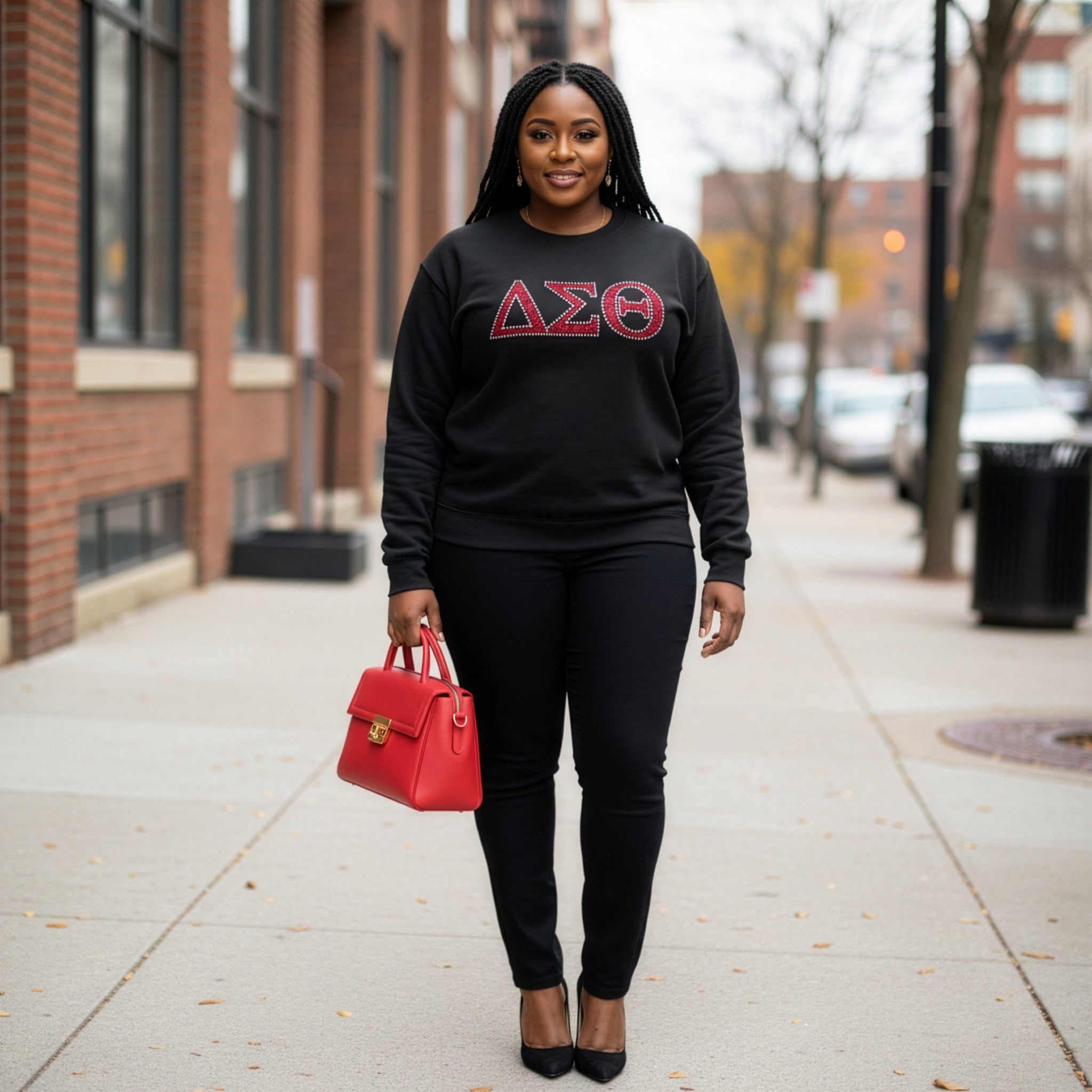 Delta Sigma Theta Bling Letters Sweatshirt WintersIndustries by Fully Promoted Mesquite