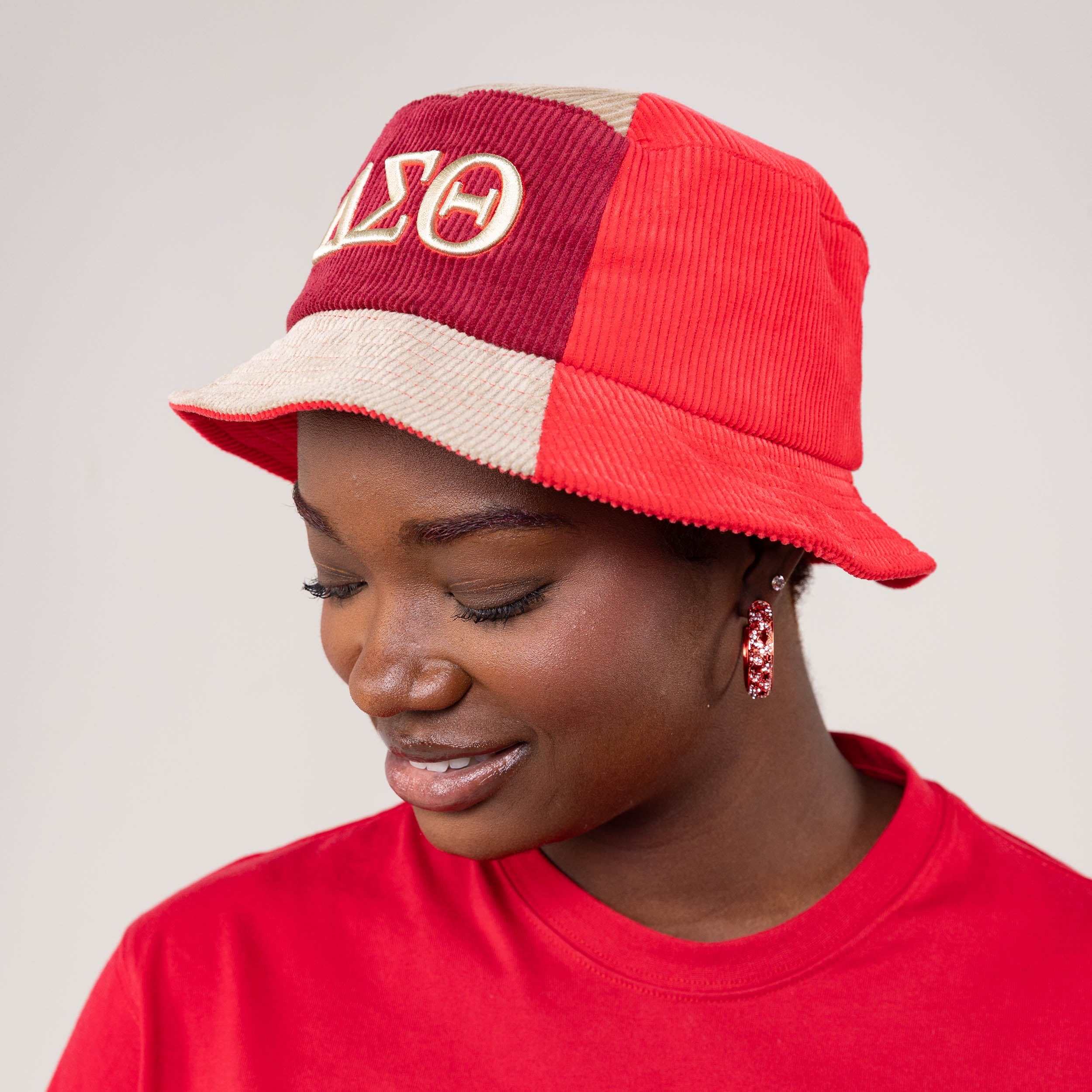 Delta Sigma Theta Corduroy Bucket Hat with 3D Embroidered Letters Winters Industries
