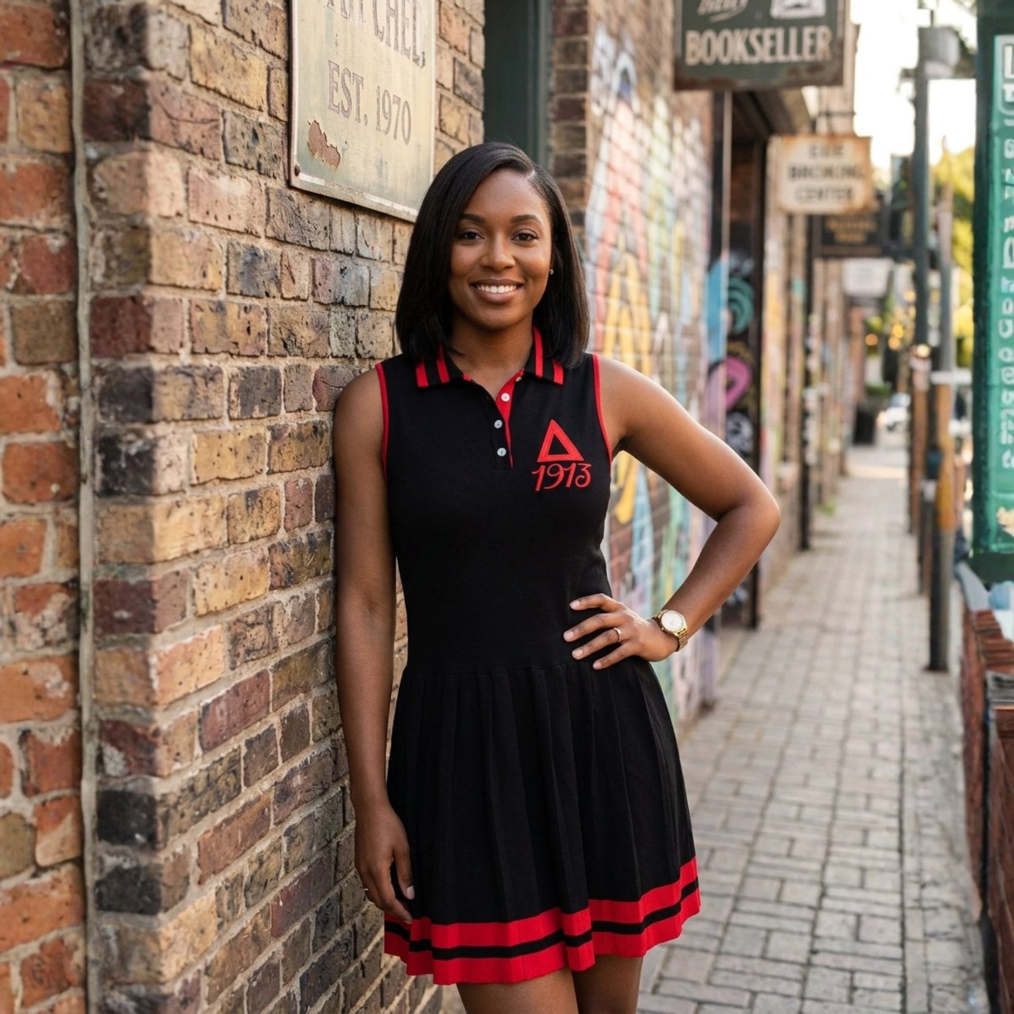 Delta Sigma Theta Crimson and Black Golf / Tennis Dress Winters Industries