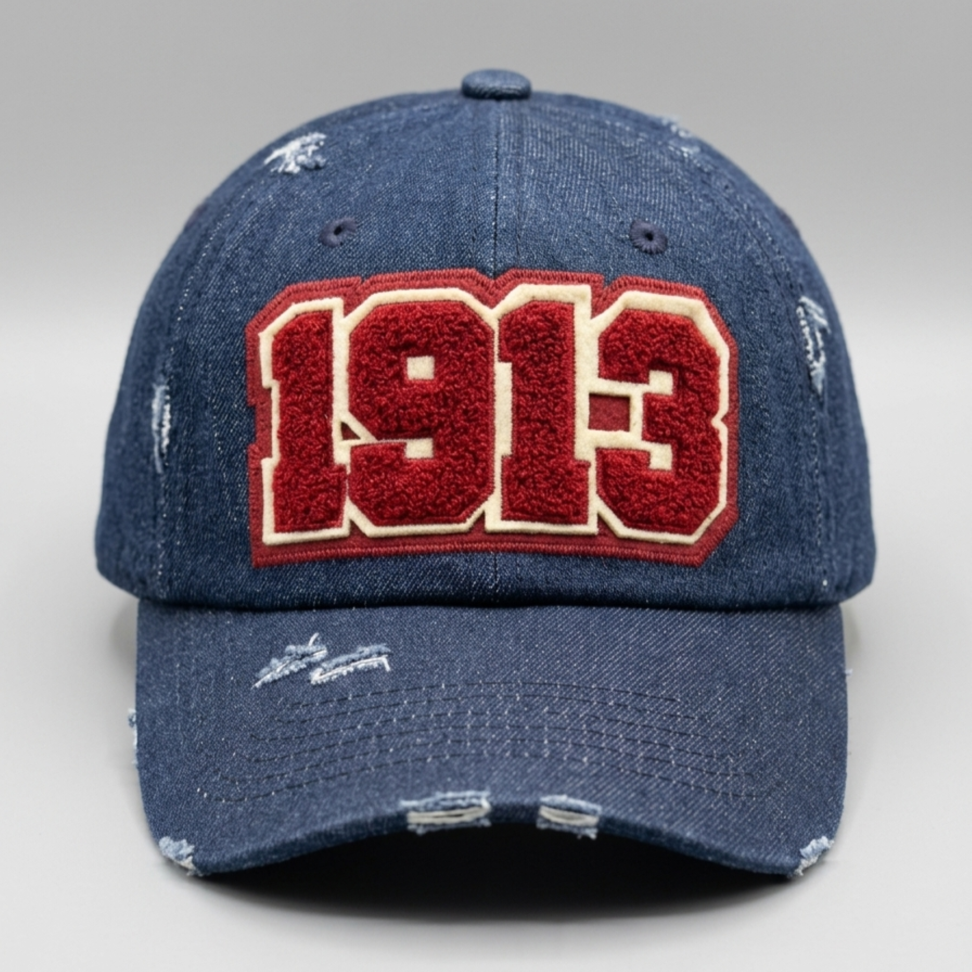 1913 Delta Sigma Theta Distressed Denim Chenille Cap