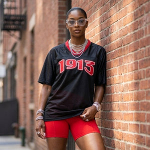 Delta Sigma Theta Embroidered 1913 Black Jersey Winters Industries