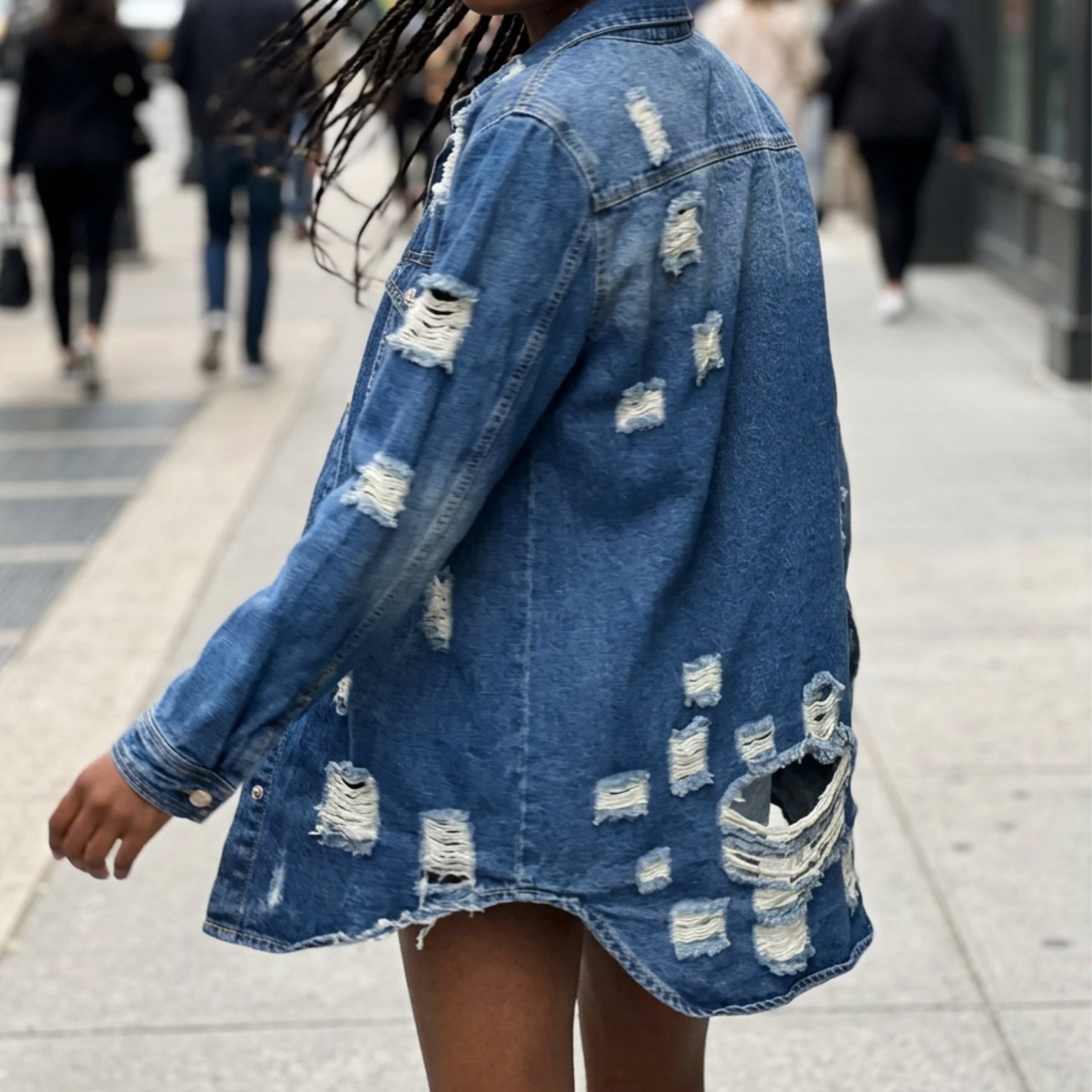 Delta Sigma Theta Embroidered Distressed Denim Jacket Winters Industries