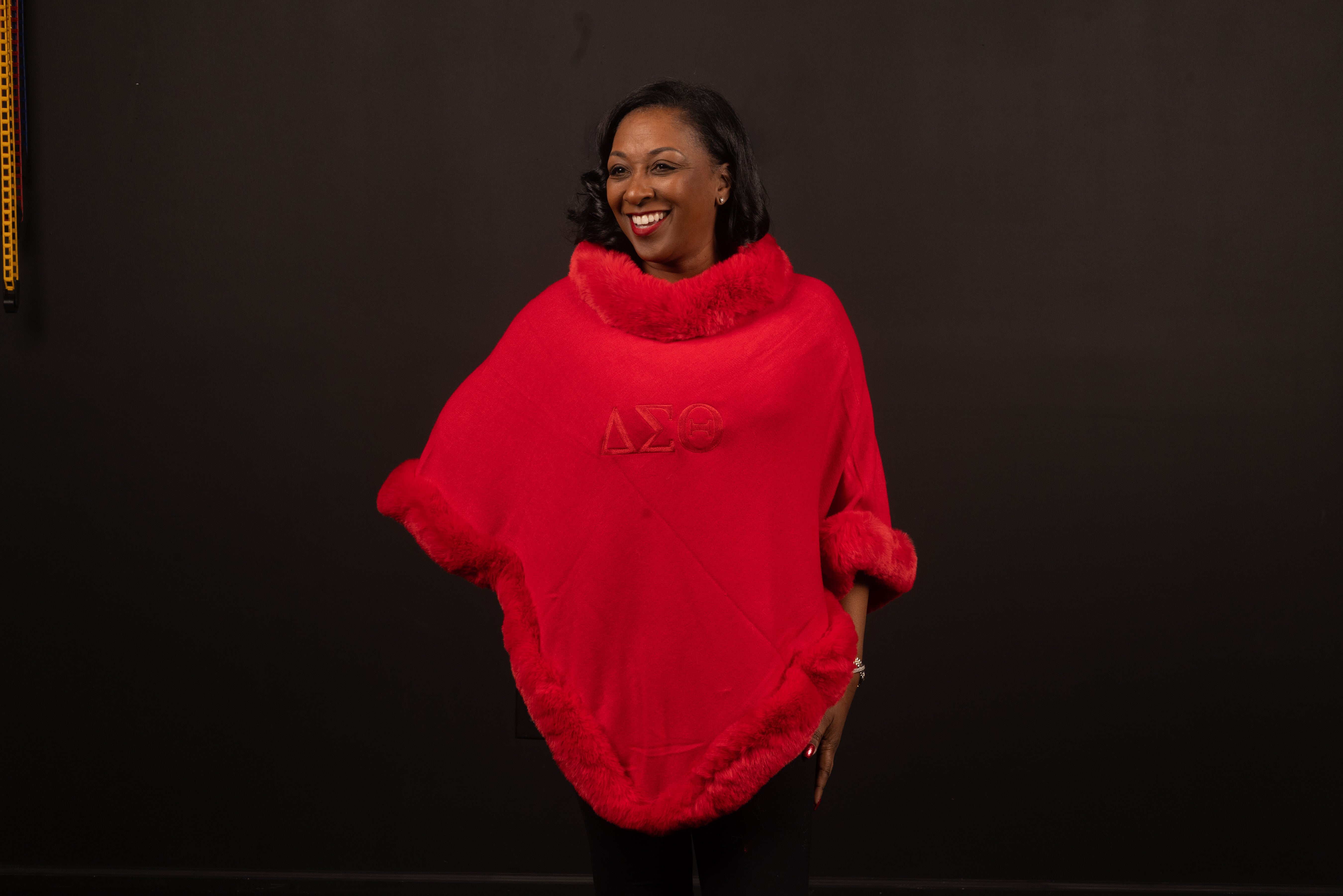 Delta Sigma Theta Fur Shawl (Red/Red)
