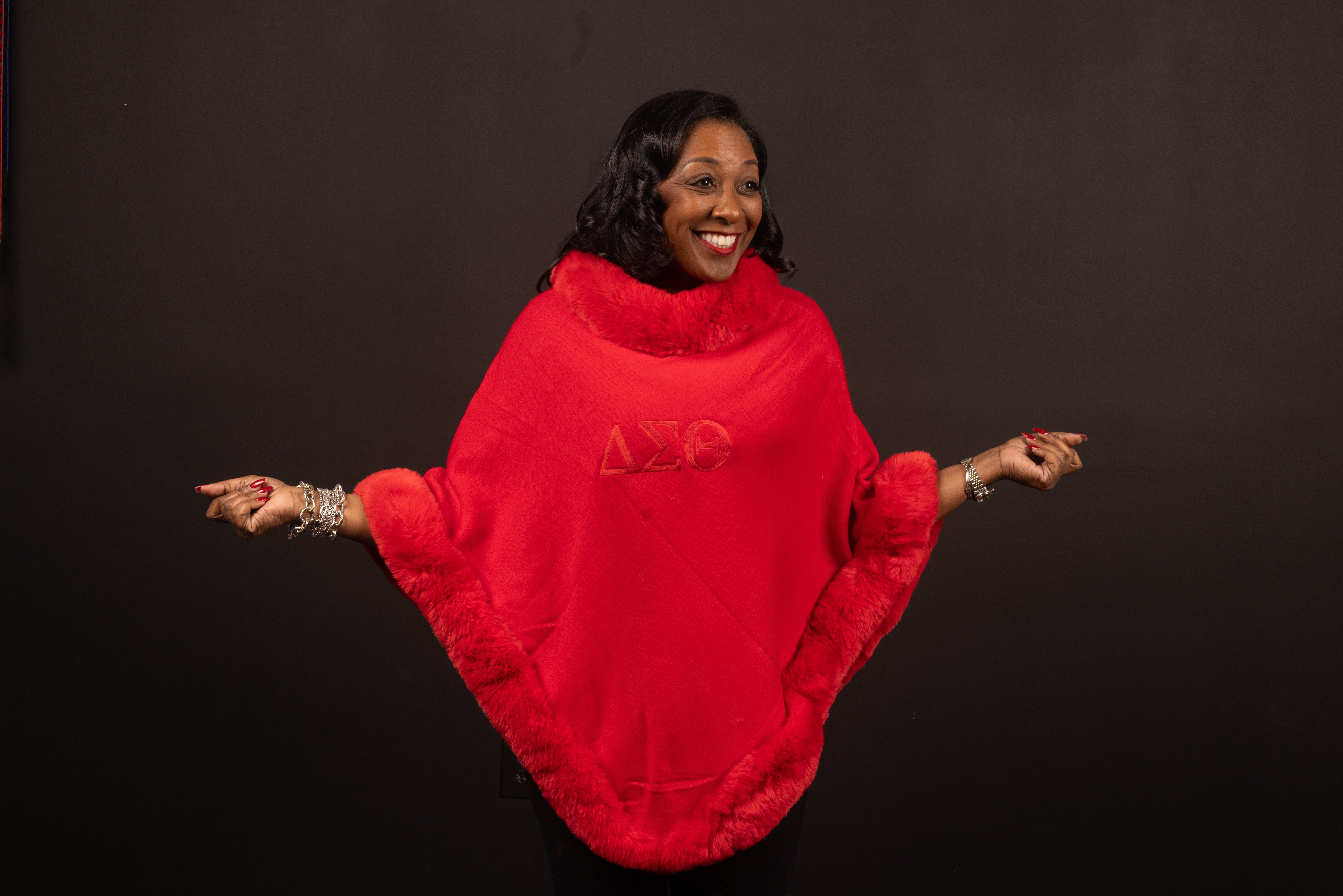 Delta Sigma Theta Fur Shawl (Red/Red)