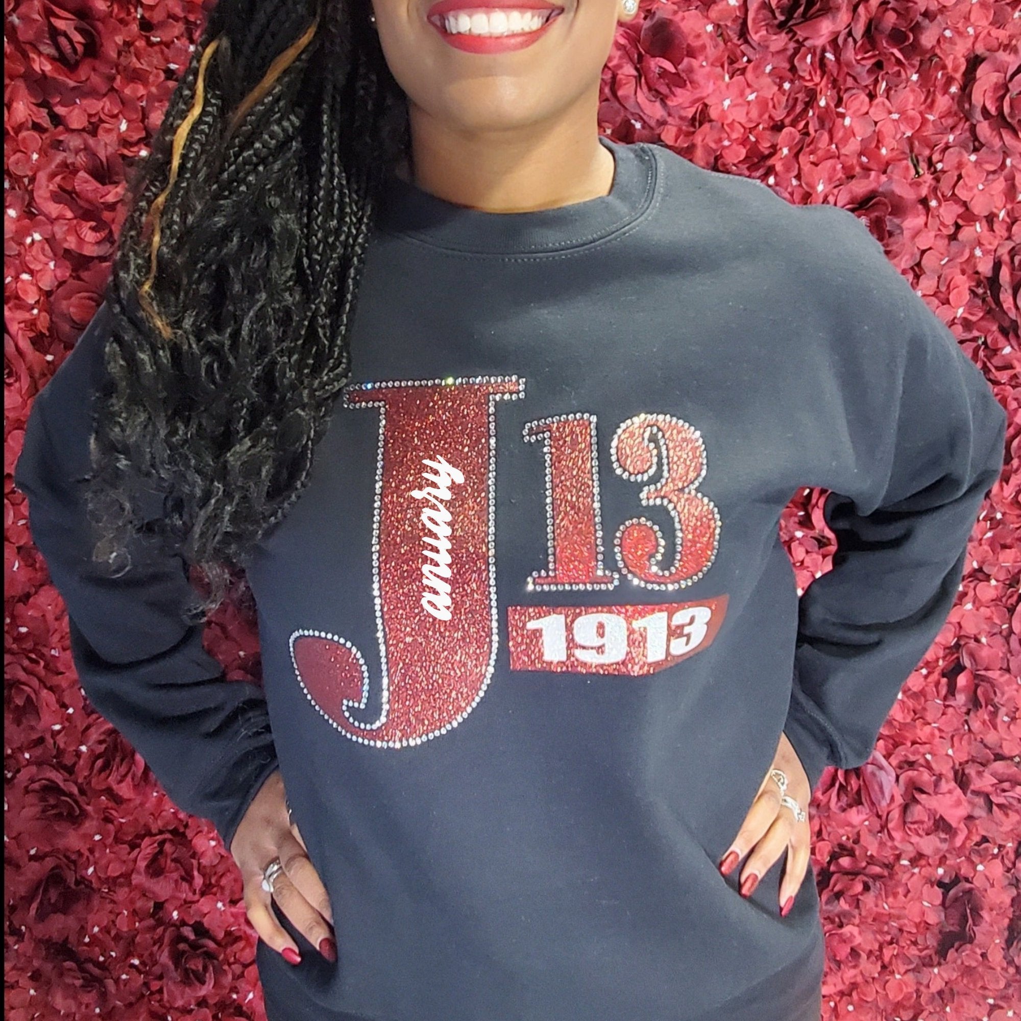 Delta Sigma Theta "January 13" 1913 Bling and Rhinestone Sweatshirt / Tshirt Shirts Winters Industries by Fully Promoted Mesquite