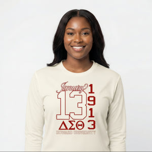Delta Sigma Theta January 13 Tee/Sweatshirt Shirts Winters Industries by Fully Promoted Mesquite S SWEATSHIRT White