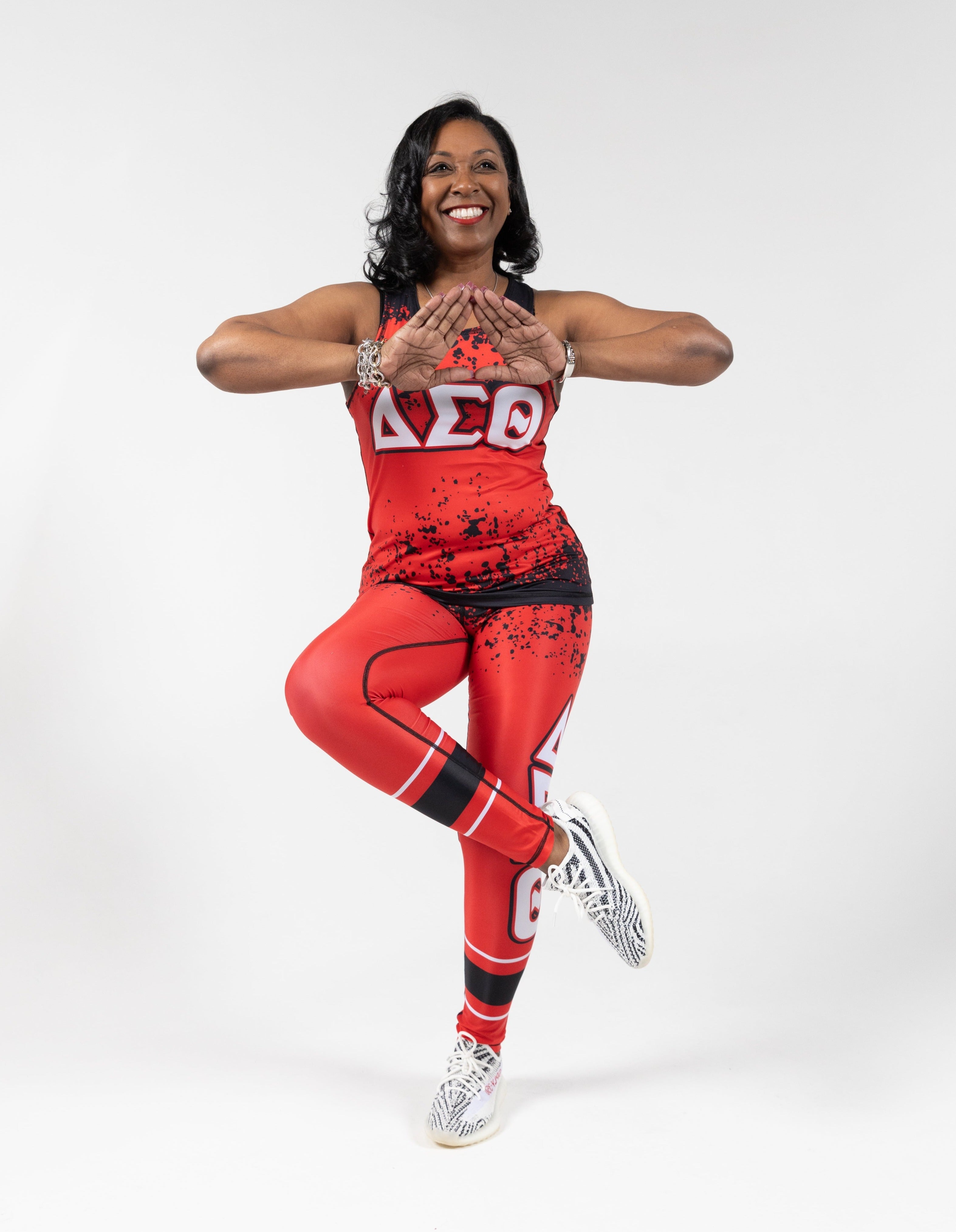 Delta Sigma Theta Leggings / Legging Sets (Black and Red)