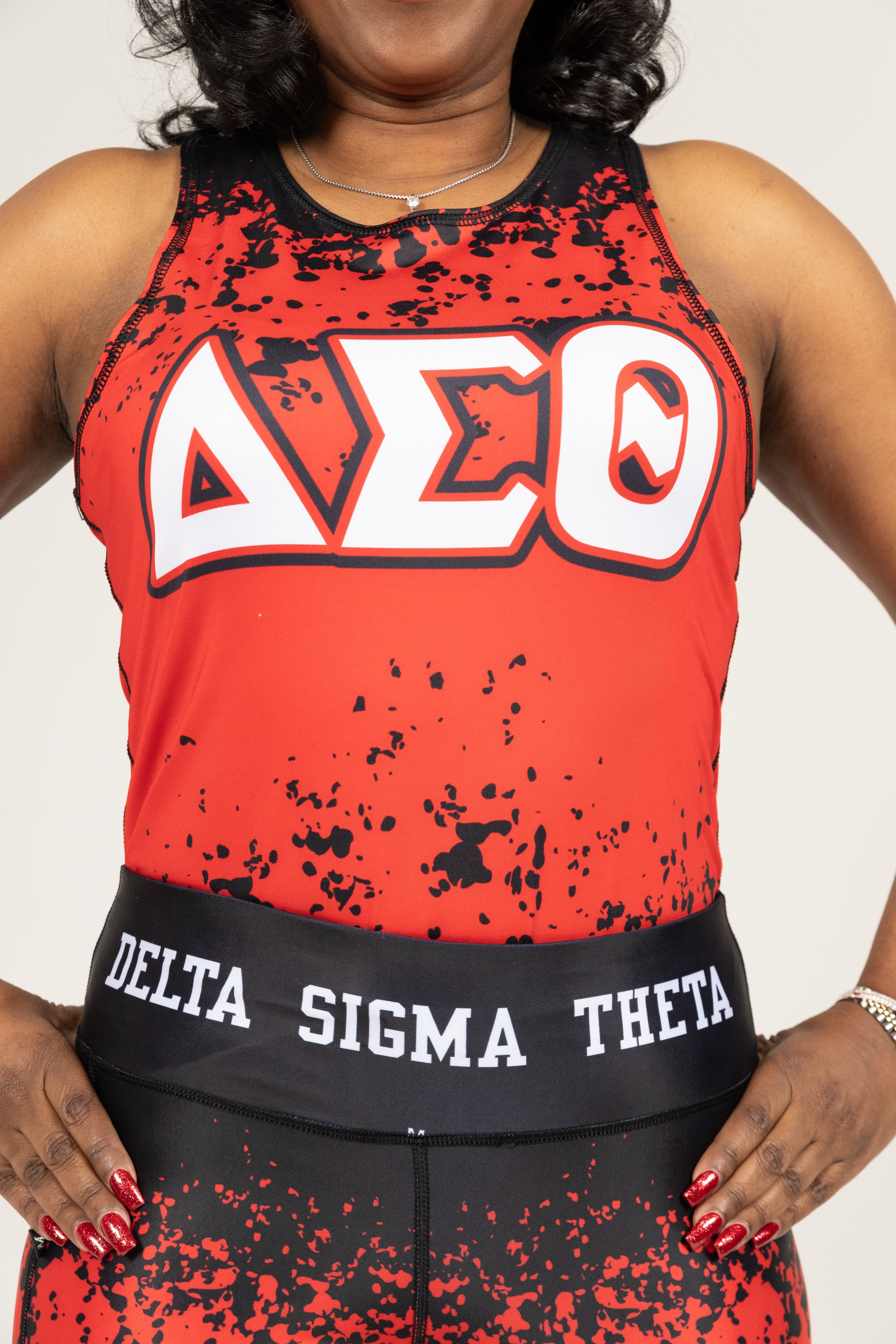 Delta Sigma Theta Leggings / Legging Sets (Black and Red)