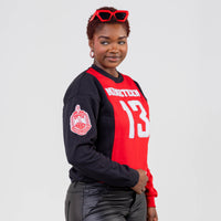 Delta Sigma Theta Nineteen 13 "J13" Chenille and Embroidered Sweatshirt (Red/White) Shirts Winters Industries by Fully Promoted Mesquite