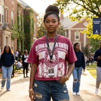 Delta Sigma Theta Oversized Acid Wash Box Tee Crimson Winters Industries