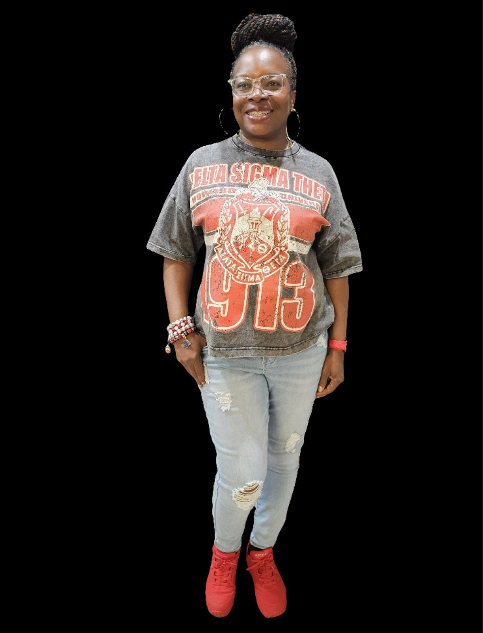 Delta Sigma Theta Oversized Acid Wash Box Tee Winters Industries