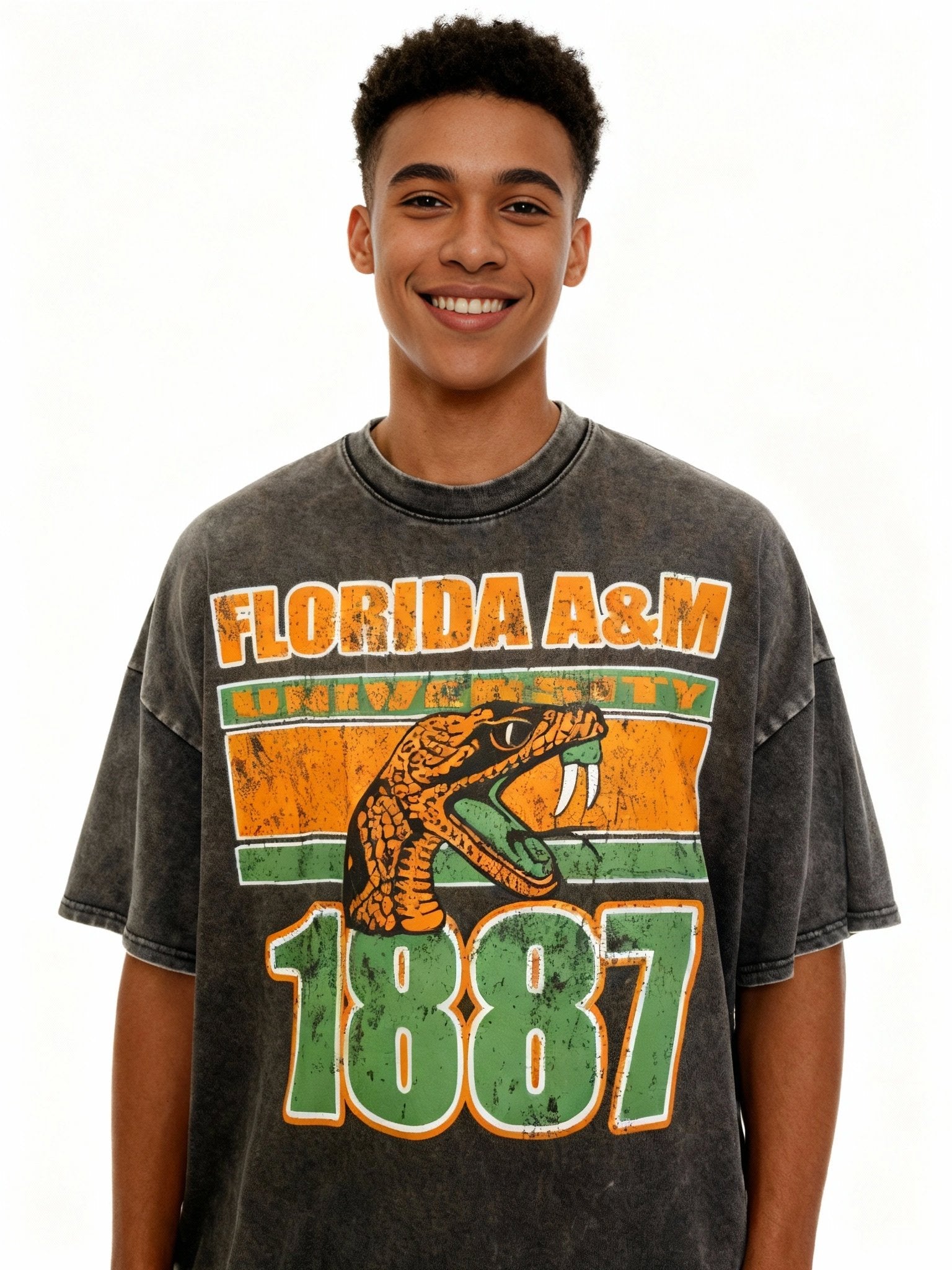 Florida A&M University Oversized Acid Wash Box Tee Winters Industries
