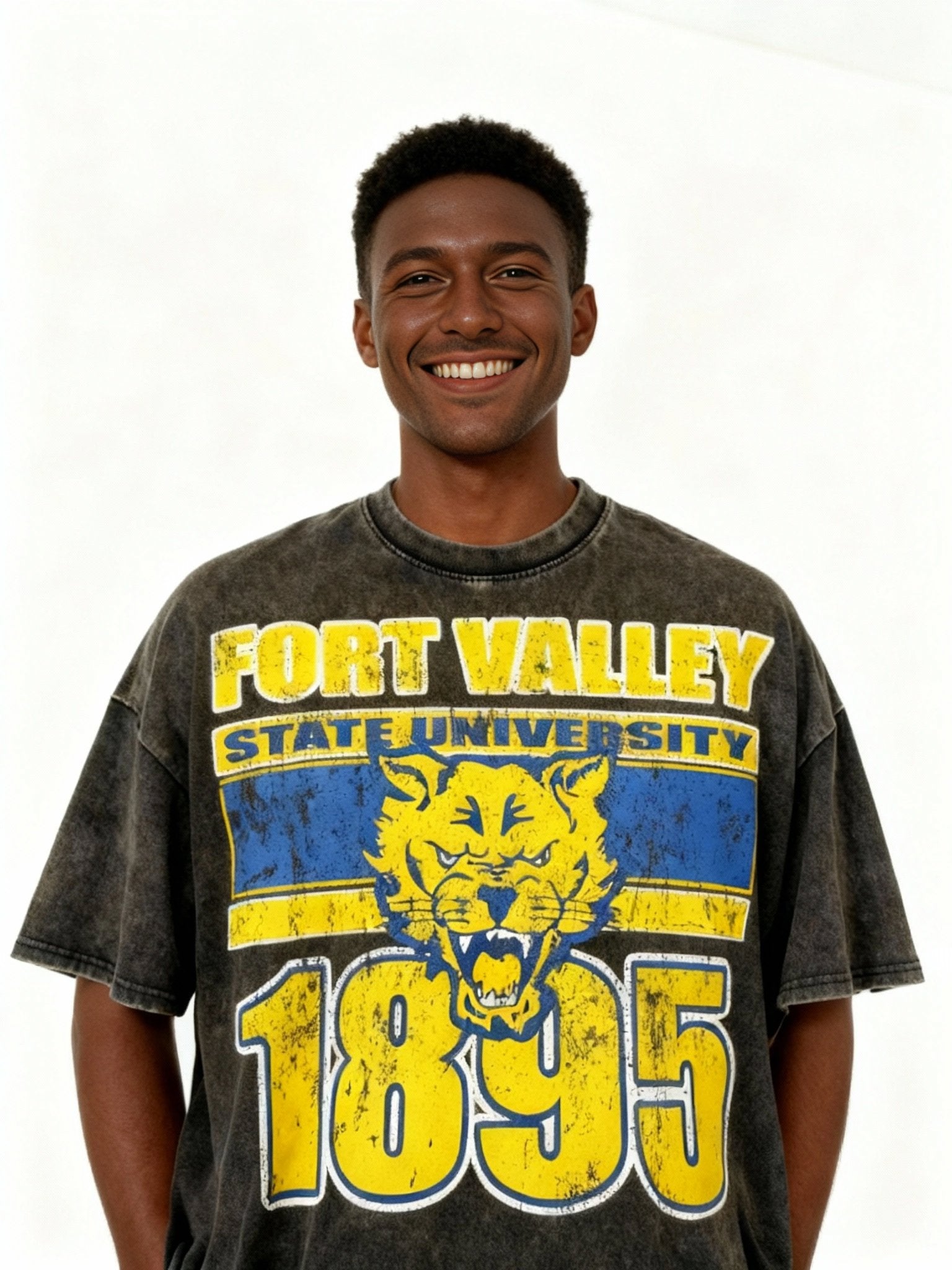 Fort Valley State University Oversized Acid Wash Box Tee Winters Industries
