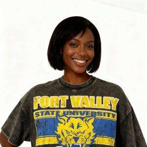 Fort Valley State University Oversized Acid Wash Box Tee Winters Industries
