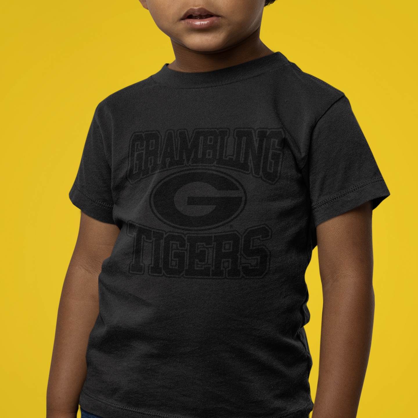 Grambling State University (GSU) Black on Black Tee YOUTH