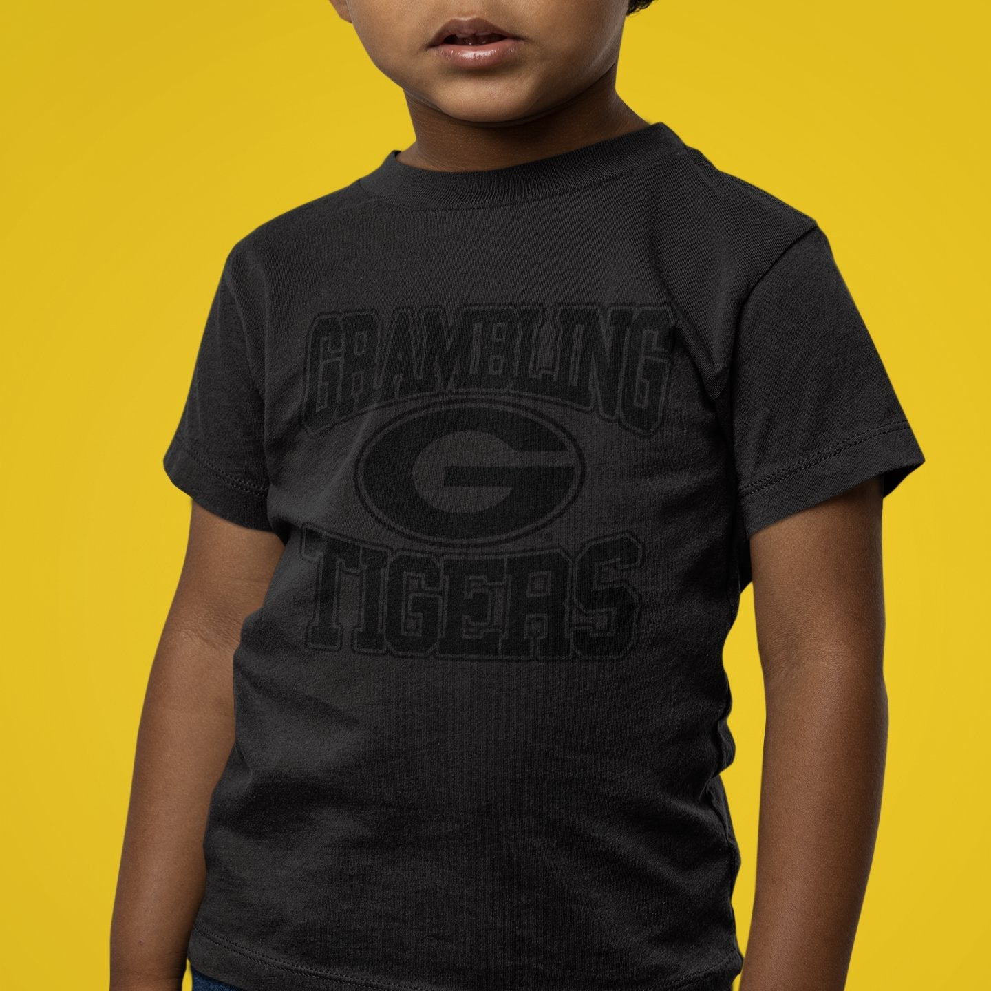 Grambling State University (GSU) Black on Black Tee YOUTH Winters Industries Youth Small Black