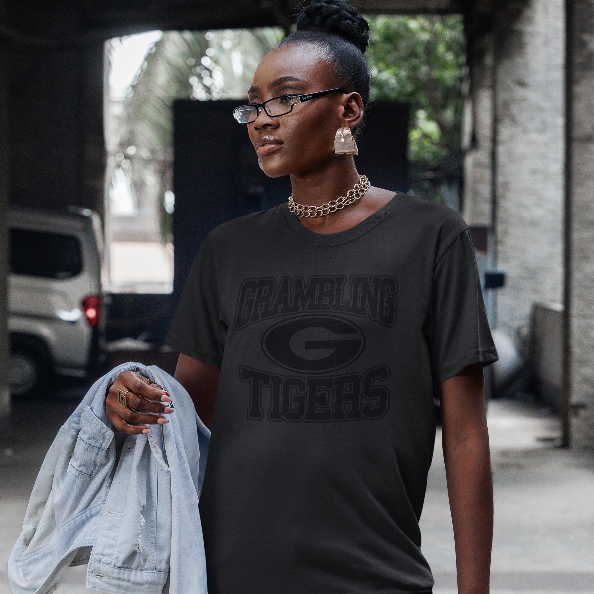 Grambling State University (GSU) Black on Black Tee/Sweatshirt Winters Industries