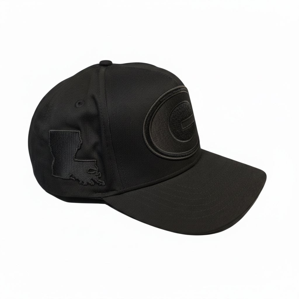 Grambling State University (GSU) HBCU 3D Embroidered Black on Black Snapback Cap Winters Industries