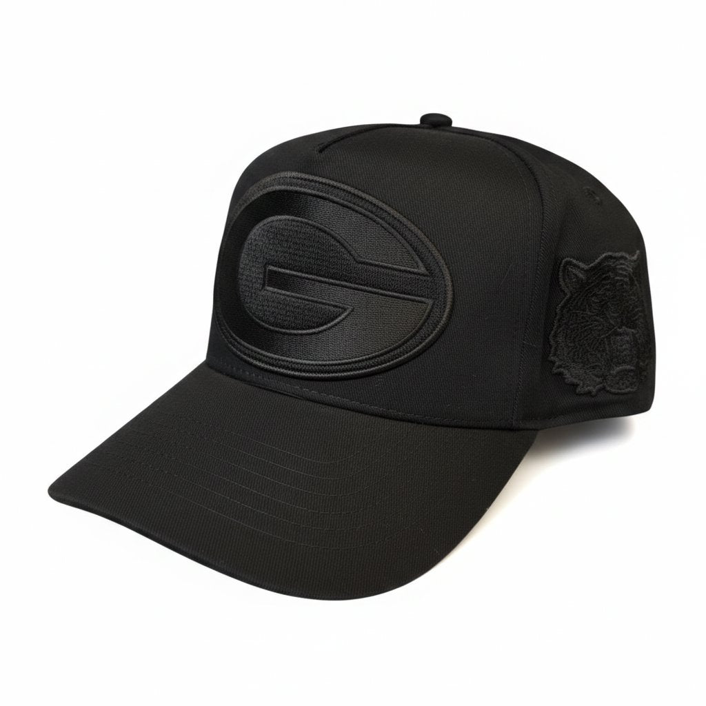 Grambling State University (GSU) HBCU 3D Embroidered Black on Black Snapback Cap Winters Industries