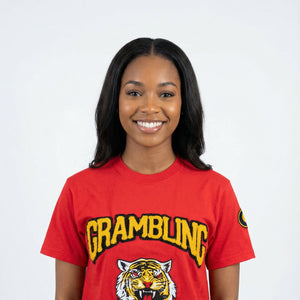 Grambling Tigers HBCU Embroidered and Distressed Twill Tee Red Winters Industries