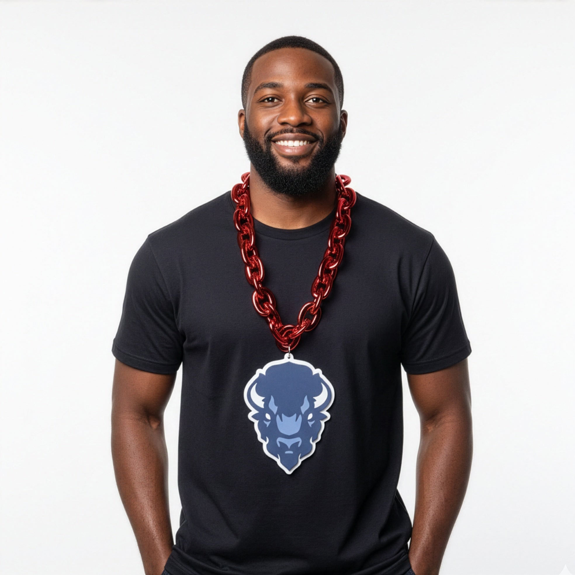Howard University Bison Big Chain Necklace with 3D Foam Pendant Winters Industries