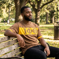 Iota Phi Theta Brown and Gold Color Block Tee (TOP ONLY) Winters Industries