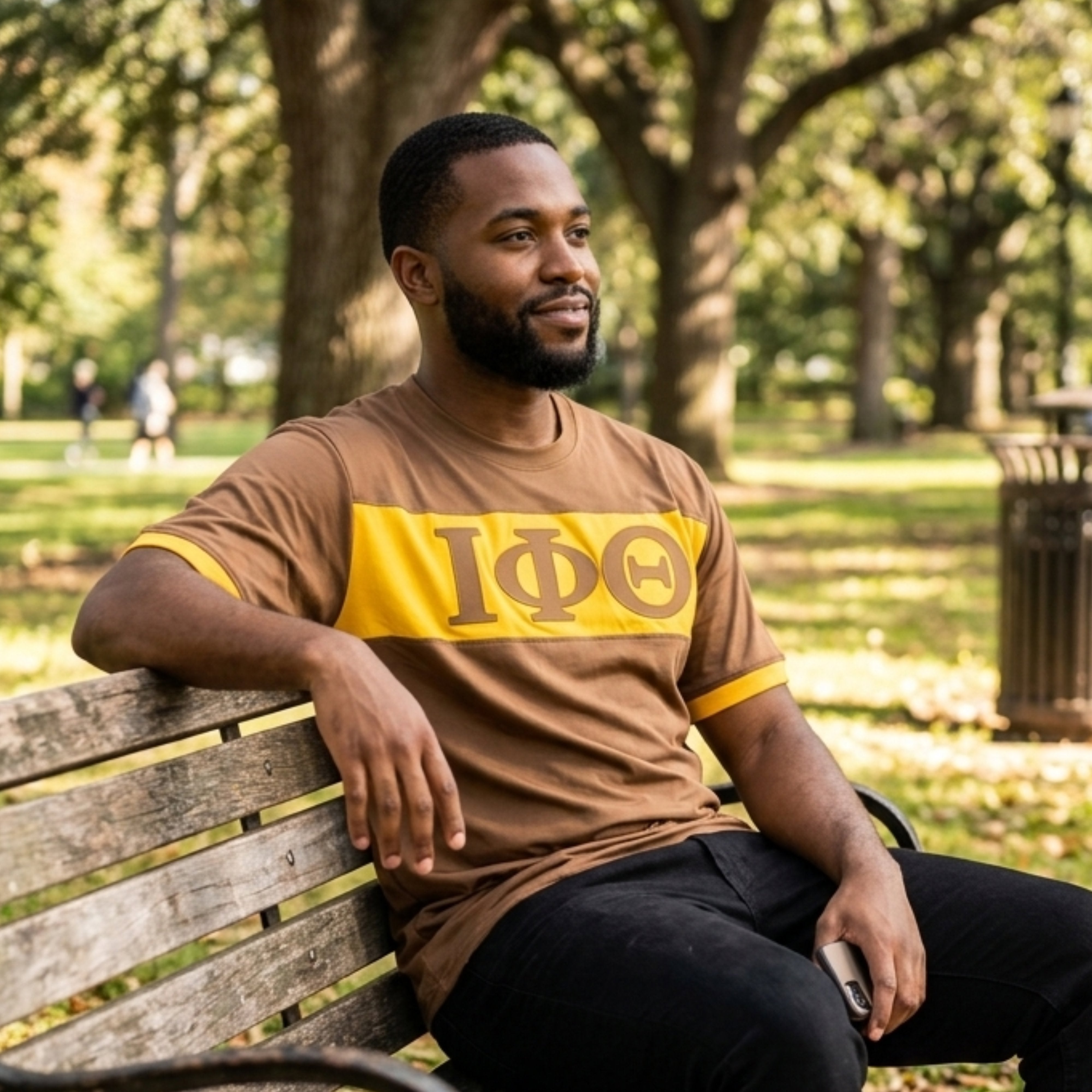 Iota Phi Theta Brown and Gold Color Block Tee (TOP ONLY) Winters Industries