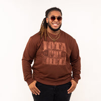 Iota Phi Theta Brown on Brown Crewneck Sweater Winters Industries