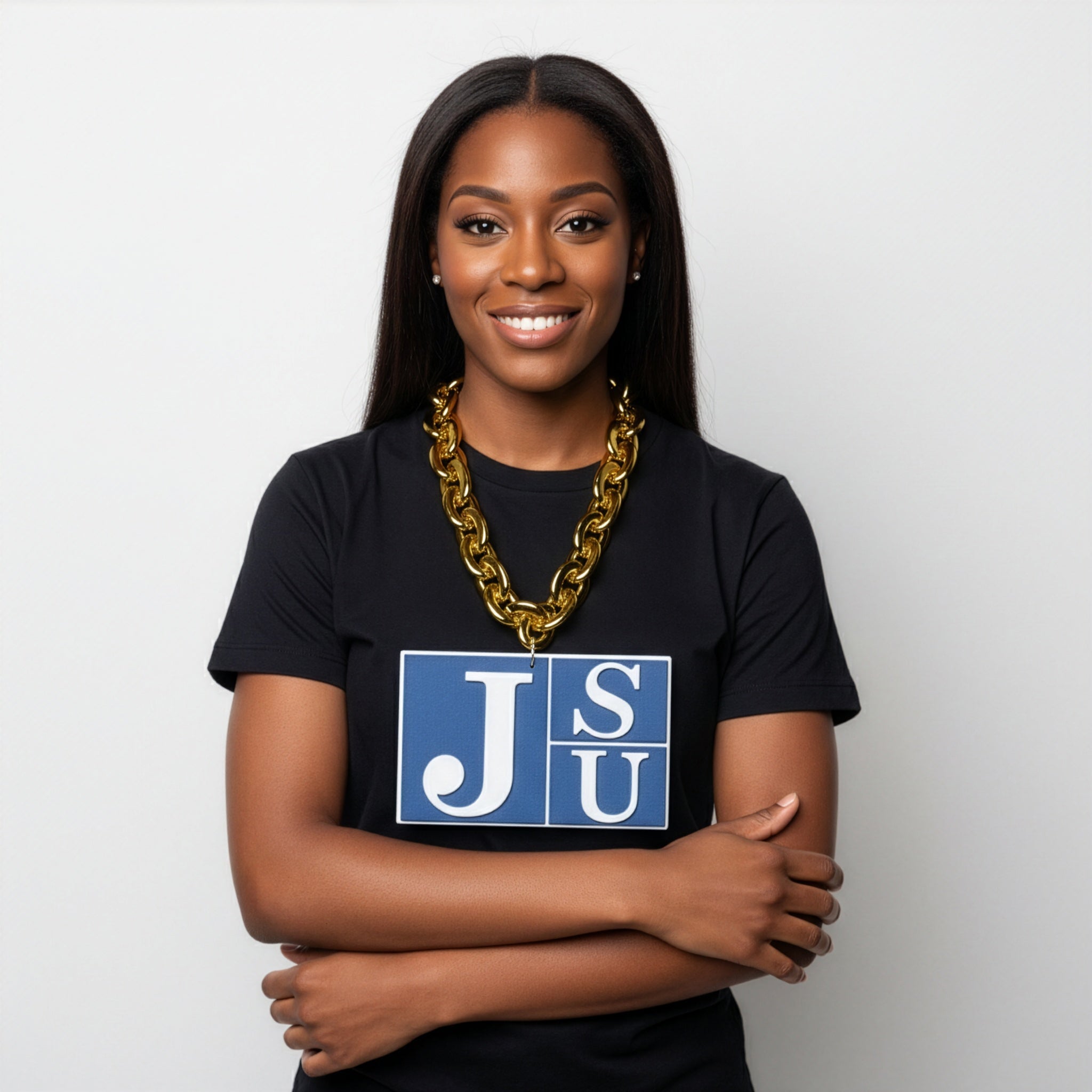 Jackson State University HBCU Big Chain Necklace with 3D Foam Pendant Winters Industries