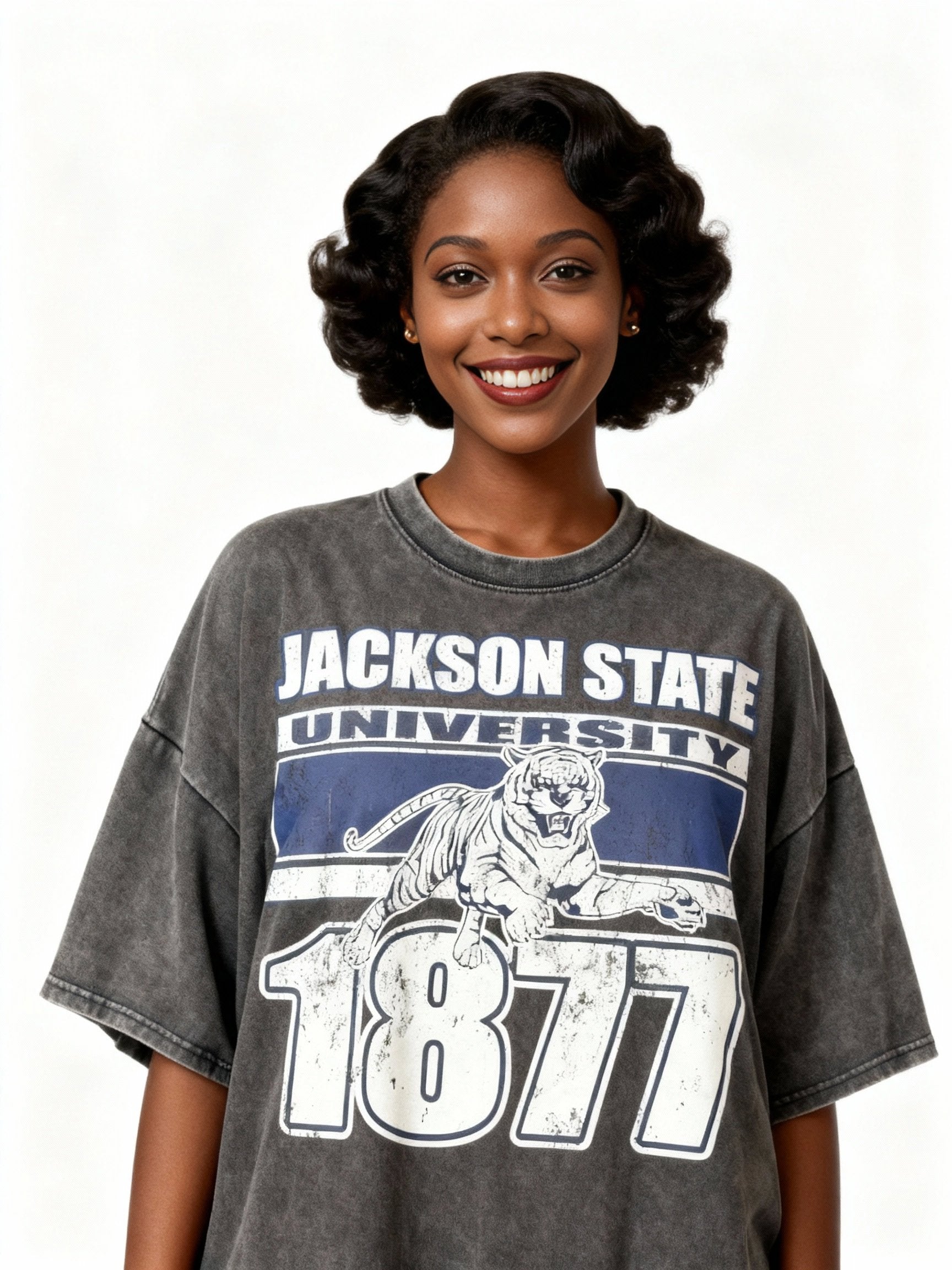 Jackson State University Oversized Acid Wash Box Tee Winters Industries