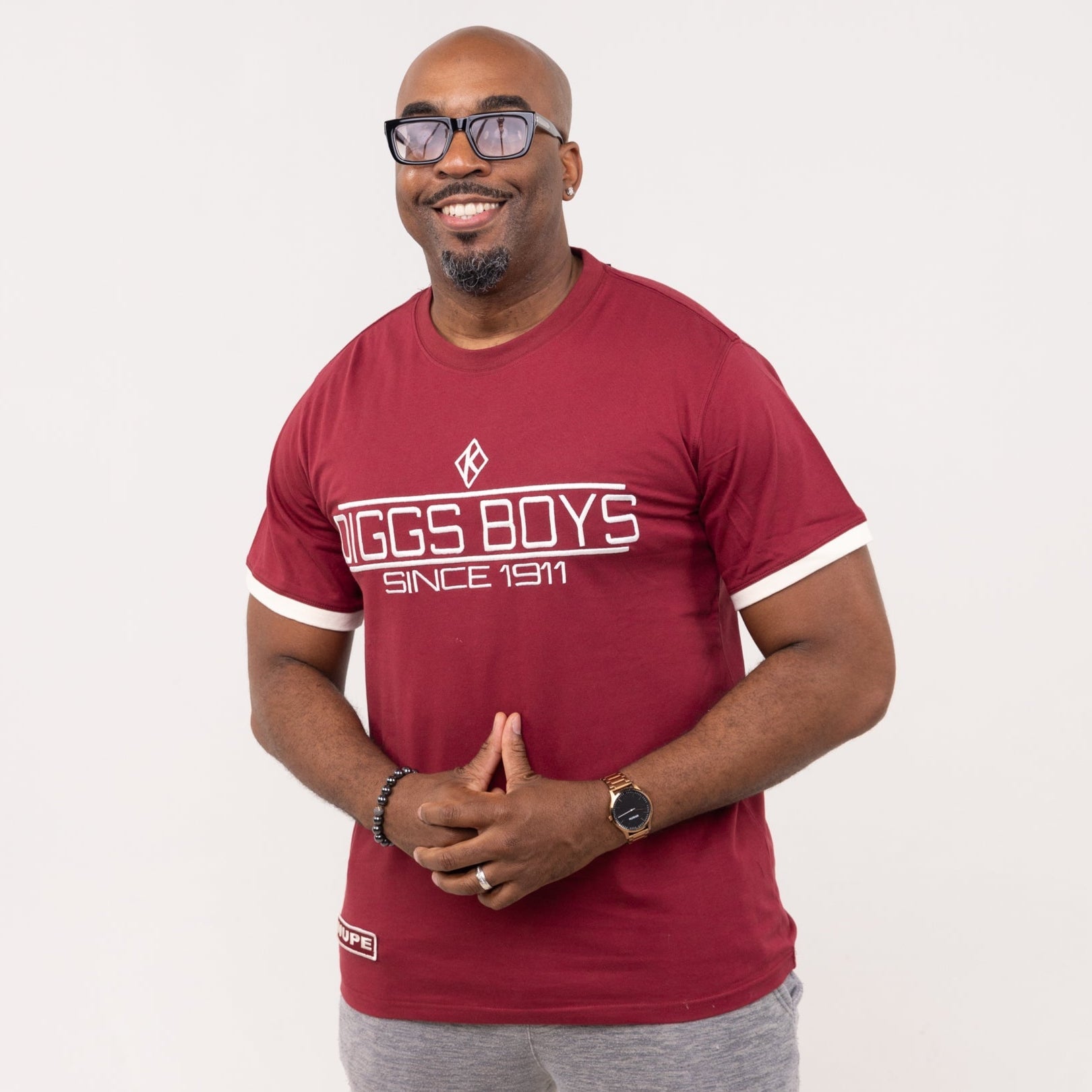 Kappa Alpha Psi "DIGGS BOYS" Embroidered Tee Crimson Winters Industries by Fully Promoted Mesquite