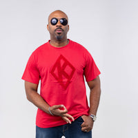 Kappa Alpha Psi Red on Red Diamond Brush Embroidery Tee Winters Industries