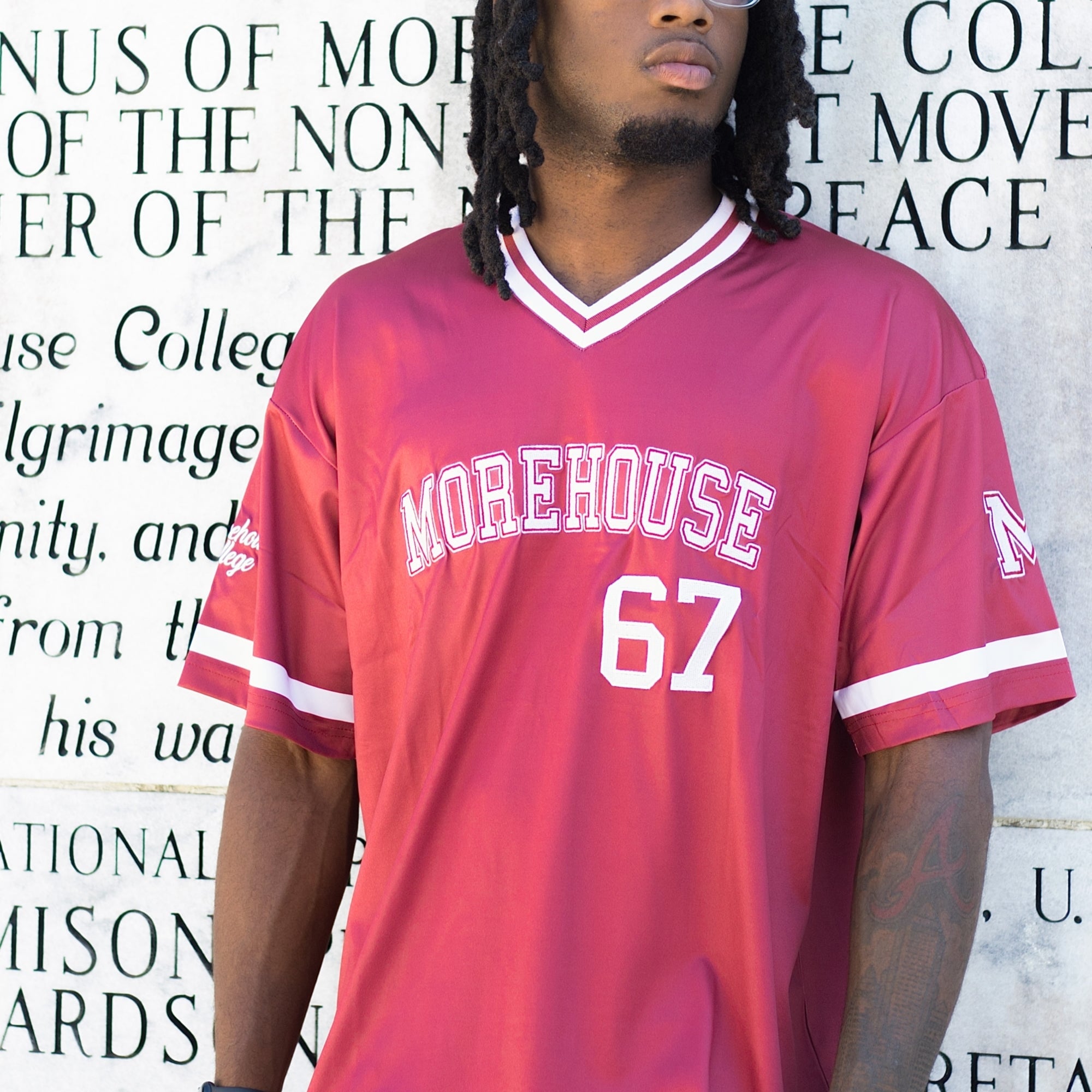 Morehouse College HBCU Embroidered Baseball Jersey Winters Industries