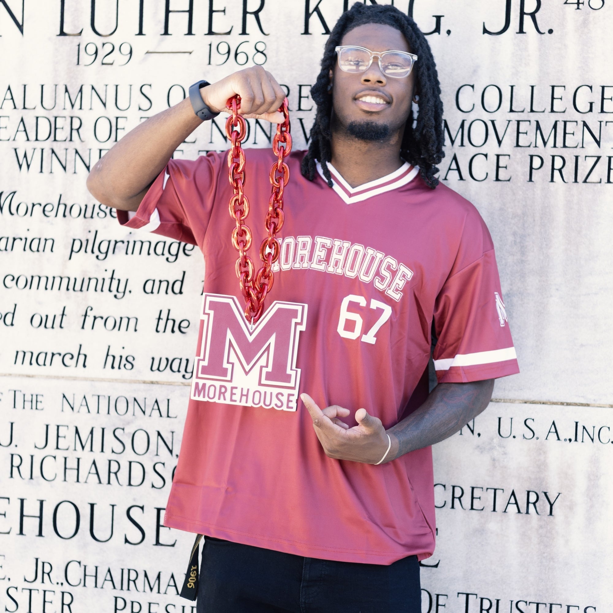 Morehouse College HBCU Embroidered Baseball Jersey Winters Industries