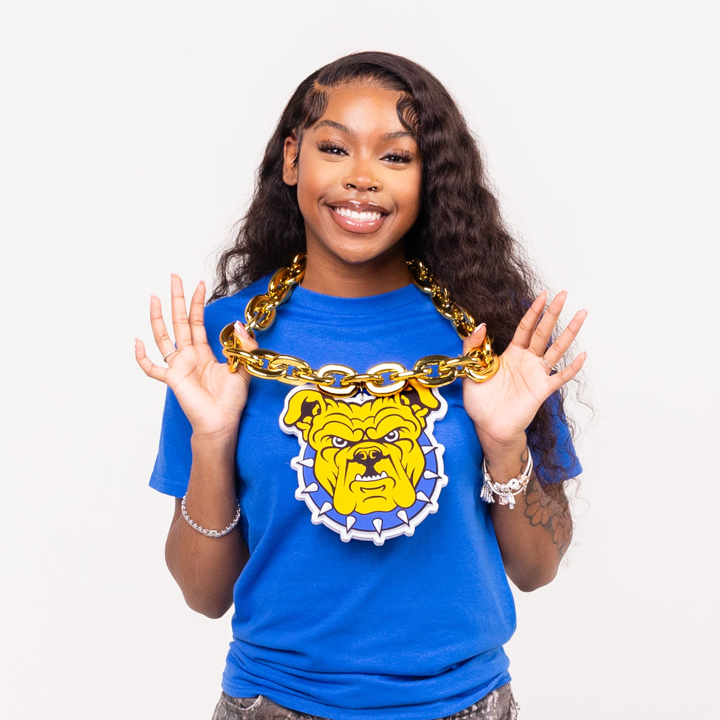 North Carolina A&T State University HBCU Big Chain Necklace with 3D Foam Pendant Winters Industries