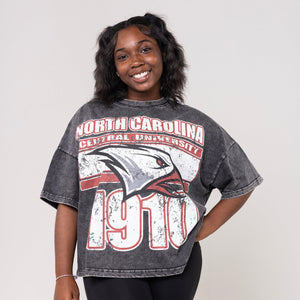 North Carolina Central University Oversized Acid Wash Box Tee Winters Industries