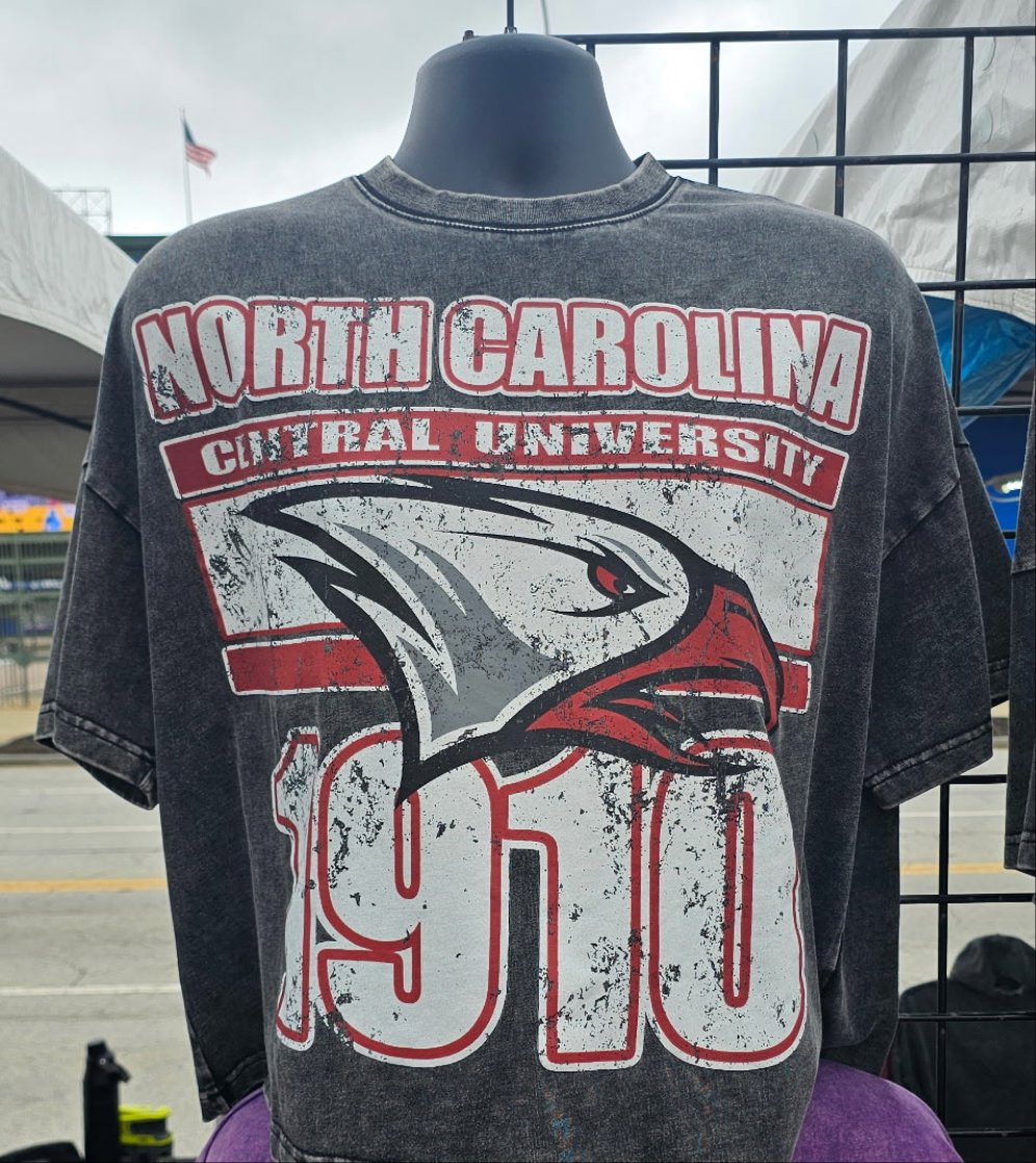 North Carolina Central University Oversized Acid Wash Box Tee Winters Industries